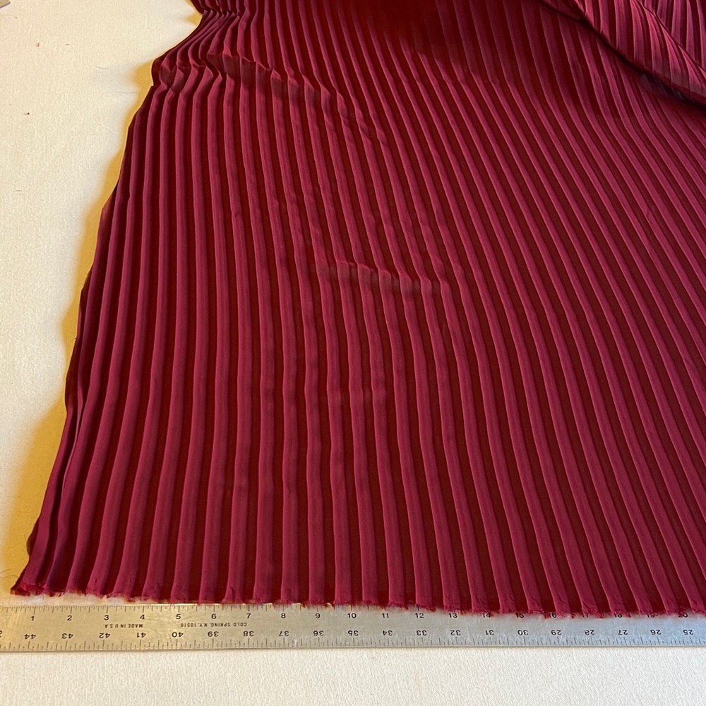 Burgundy Pleated Fabric